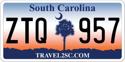 SC license plate ZTQ957