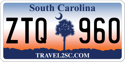 SC license plate ZTQ960
