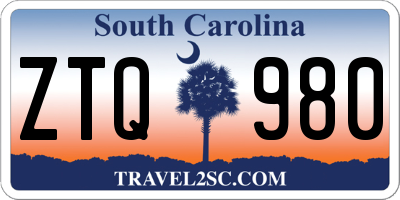 SC license plate ZTQ980