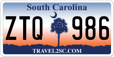 SC license plate ZTQ986
