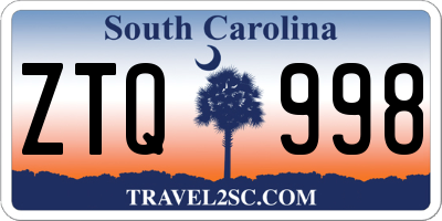 SC license plate ZTQ998