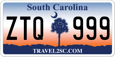 SC license plate ZTQ999