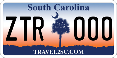 SC license plate ZTR000