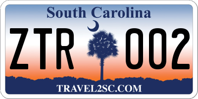 SC license plate ZTR002