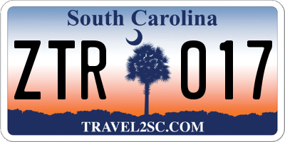 SC license plate ZTR017