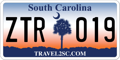 SC license plate ZTR019
