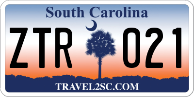 SC license plate ZTR021