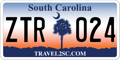 SC license plate ZTR024