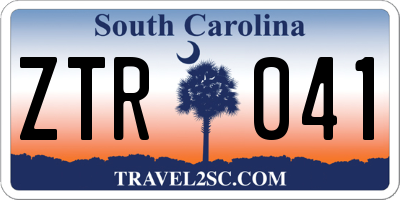 SC license plate ZTR041