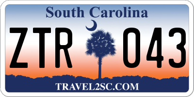 SC license plate ZTR043