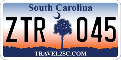 SC license plate ZTR045