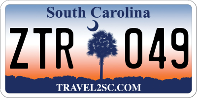 SC license plate ZTR049