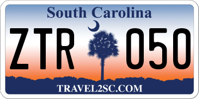 SC license plate ZTR050