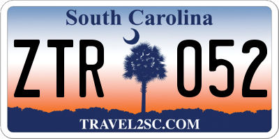 SC license plate ZTR052