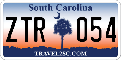 SC license plate ZTR054