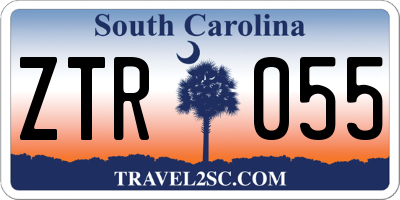 SC license plate ZTR055