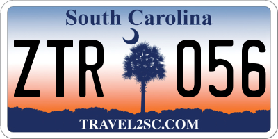 SC license plate ZTR056