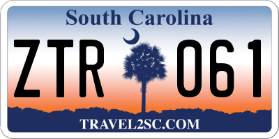 SC license plate ZTR061
