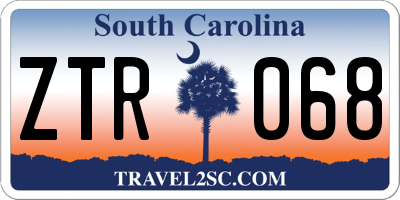 SC license plate ZTR068