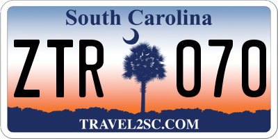 SC license plate ZTR070