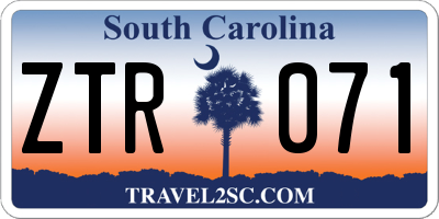 SC license plate ZTR071