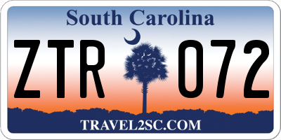 SC license plate ZTR072