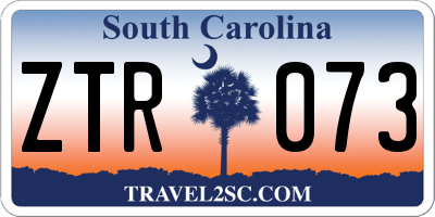 SC license plate ZTR073