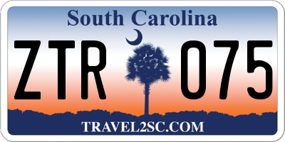 SC license plate ZTR075