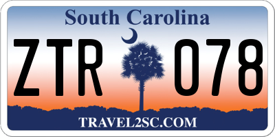 SC license plate ZTR078