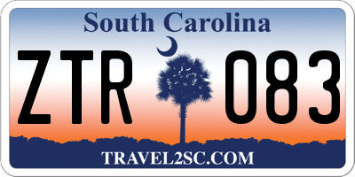 SC license plate ZTR083