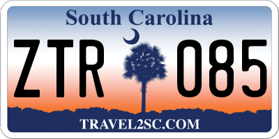 SC license plate ZTR085