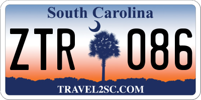 SC license plate ZTR086