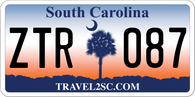 SC license plate ZTR087