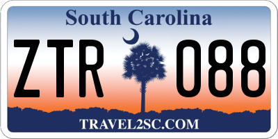 SC license plate ZTR088
