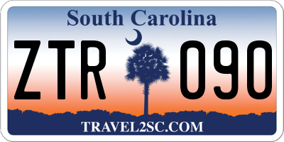 SC license plate ZTR090
