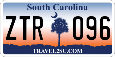 SC license plate ZTR096