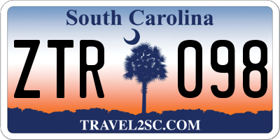 SC license plate ZTR098