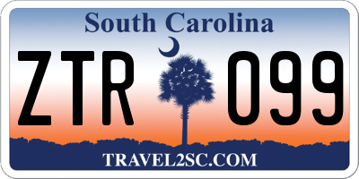 SC license plate ZTR099