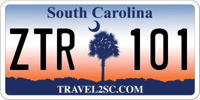 SC license plate ZTR101