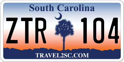 SC license plate ZTR104