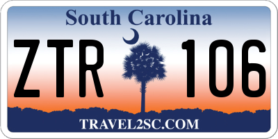 SC license plate ZTR106