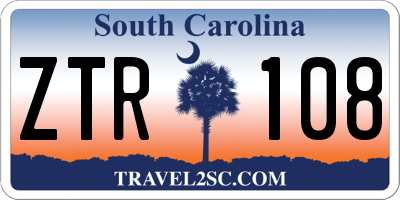 SC license plate ZTR108