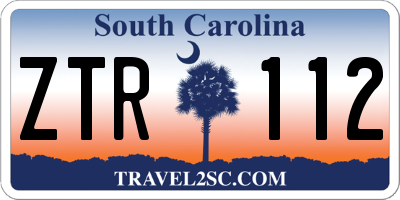 SC license plate ZTR112