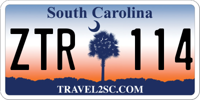 SC license plate ZTR114