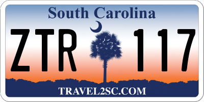 SC license plate ZTR117