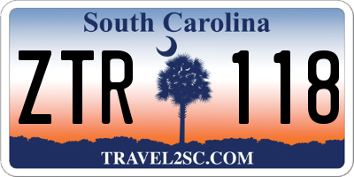 SC license plate ZTR118