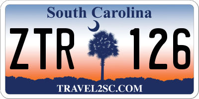 SC license plate ZTR126