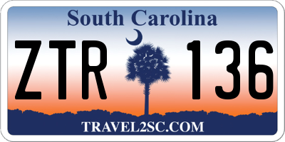 SC license plate ZTR136