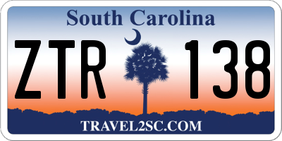SC license plate ZTR138