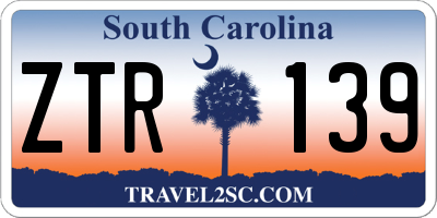 SC license plate ZTR139